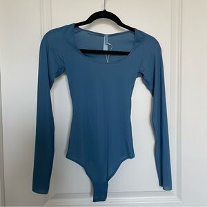 SKIMS Kim Kardashian Jelly Sheer Long Sleeve Bodysuit Poppy NWT